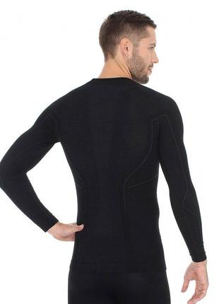 Термобілизна чоловіча блуза brubeck active wool top m black розмір m2 фото