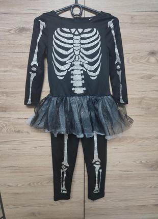 Детский костюм, платье ведьма, скелет с юбочкой на 3-4 года