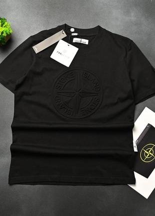 Футболка stone island чорна / стон айленд