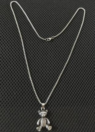 Підвіска стальний медведик тедді в полоску 4