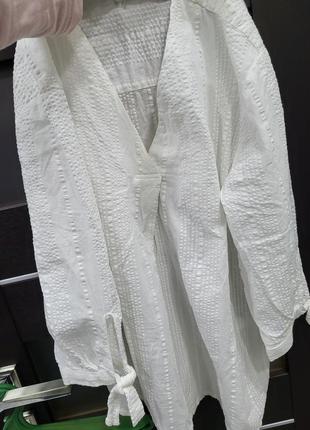 Дихаюча біла рубашка,сорочка, блузка зефірка h&m. нова!6 фото