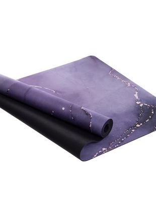Коврик для йоги замшевый 183x61x0,3см фиолетовый5 фото