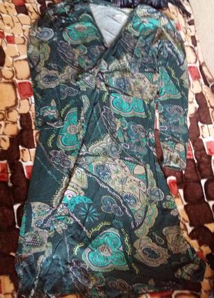 Восточное платье-халат на запах s/m topshop