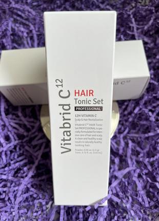 Профессиональный комплекс против выпадения волос и для стимуляции роста (порошок+тоник) hair tonic professional vitabrid c12