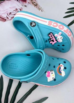 Крокси сабо crocs bayaband kids ice blue original джибітси