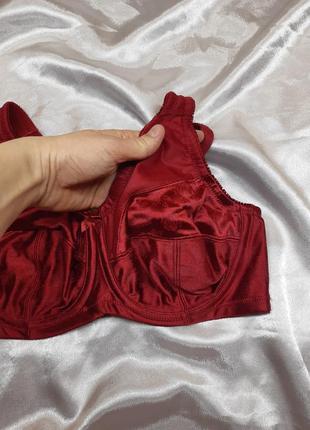 Идеальный красный бордовый гладкий атласный шолковый бюстгальтер лифчик бра без паролона с косточками чашка в с однотонный секси сексуальный3 фото