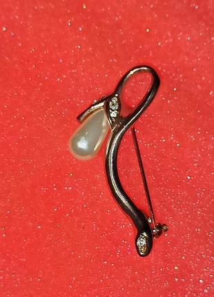 Винтажная брошь брошка подснежник