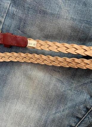 Фирменный плетеный кожаный ремень accessorize,ремешок,яркий пояс,поясок4 фото
