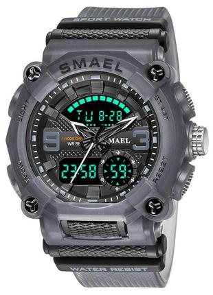 Спортивные тактические часы smael 8052 gray противоударные водостойкие