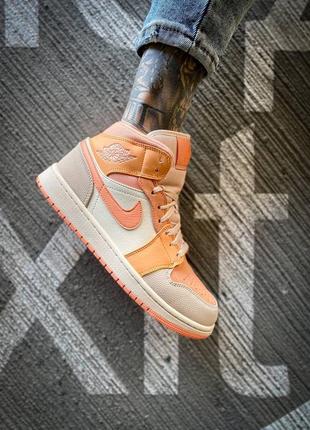 Кросівки nike air jordan 1 mid "apricot orange 36-45