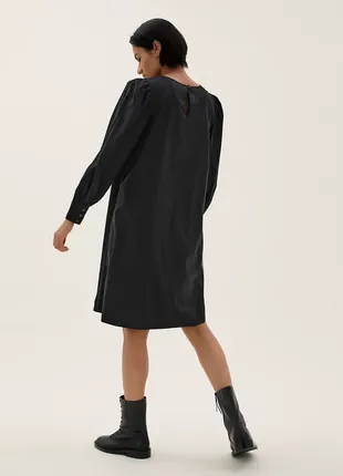 Вышитое черное платье из чистого хлопка4 фото