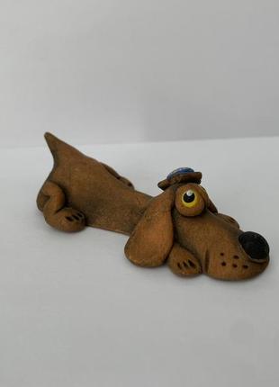 Скульптура керамічна, статуетка з кераміки, фігурка з кераміки "собака"1 фото