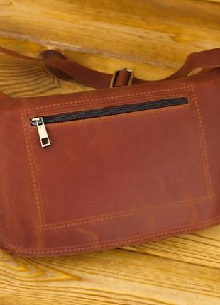 Поясная сумка классика xl, натуральная винтажная кожа, цвет коричневый5 фото