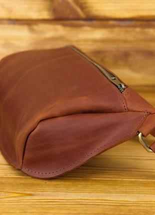 Поясная сумка классика xl, натуральная винтажная кожа, цвет коричневый2 фото