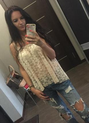 Кружевной топ zara