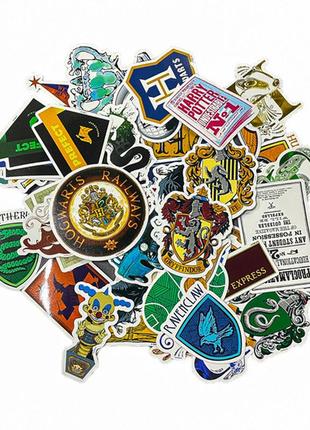 Наклейки гаррі поттер факультети гоґвортсу harry potter takara tomy самоклейні 50 шт.