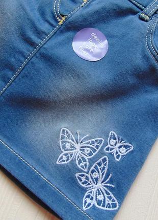Nutmeg. размеры 9-12 и 12-18 месяцев. новая стрейчевая джинсовая юбка для девочки3 фото