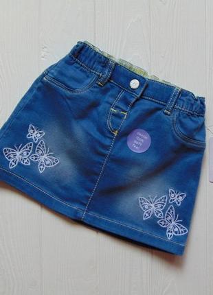 Nutmeg. размеры 9-12 и 12-18 месяцев. новая стрейчевая джинсовая юбка для девочки
