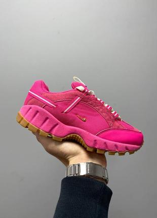 Розкішні жіночі кросівки nike air humara lx jacquemus pink flash яскраво-рожеві1 фото