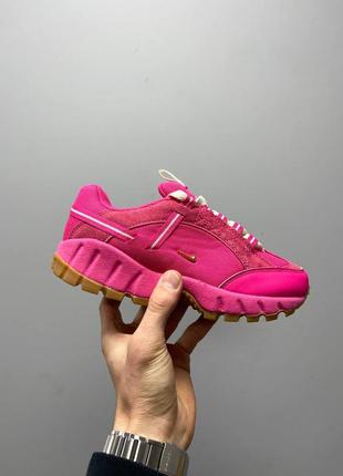 Розкішні жіночі кросівки nike air humara lx jacquemus pink flash яскраво-рожеві4 фото