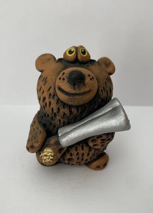 Скульптура керамическая, статуэтка из керамики, фигурка из керамики "медведь"7 фото