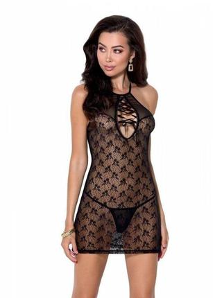Полупрозрачная сорочка azalia chemise black l/xl passion