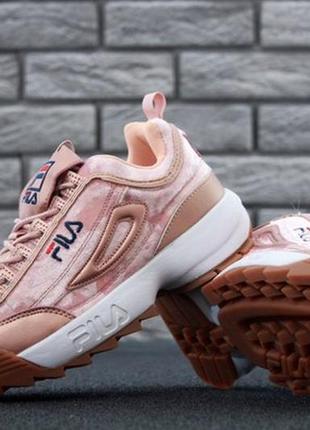 Женские демисезонные кроссовки fila disruptor 2 pink.