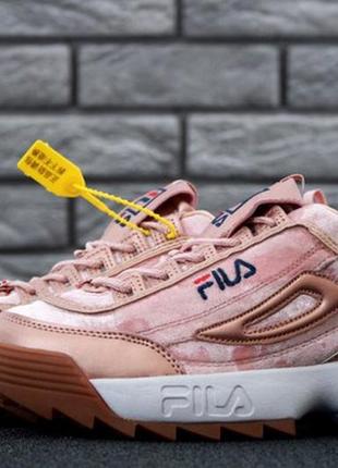 Женские демисезонные кроссовки fila disruptor 2 pink.3 фото