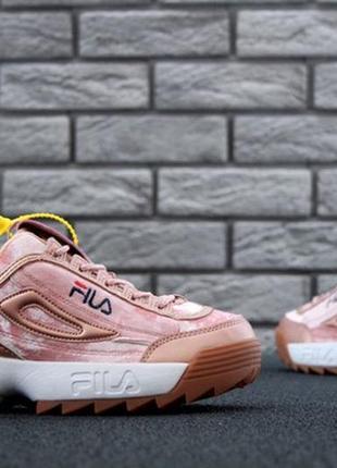 Женские демисезонные кроссовки fila disruptor 2 pink.8 фото