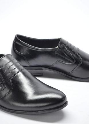 Мужские классические кожаные туфли черные ava 382 фото
