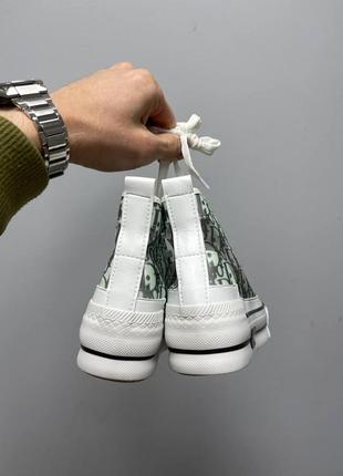 Чудові жіночі високі кеди converse chuck taylor all star x christian dior green зелені з білим4 фото