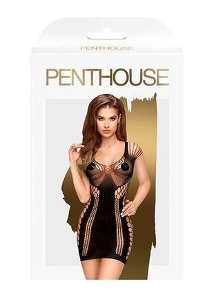 Мини-платье с сюрреалистическим узором penthouse - juicy poison black s/l3 фото