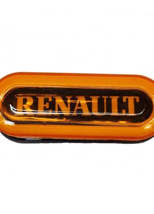 Ліхтар габаритний neon з логотипом "renault" жовтий/с кріпленням/