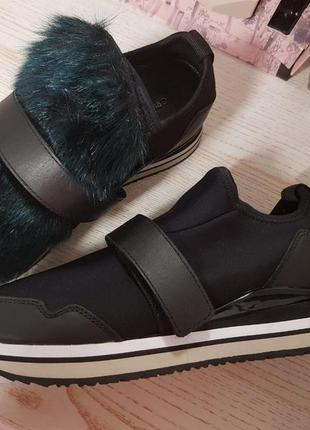 Брендовые кроссовки crime london со съемным мехом, р. 38-39