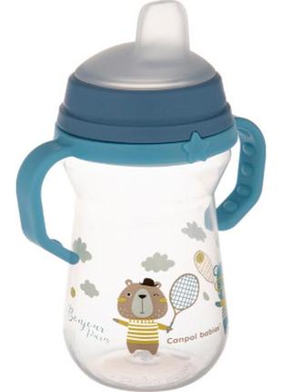 Поильник-непроливайка canpol babies bonjour paris с силиконовым носиком firstcup 250 мл голубая (56/613_blu)6 фото