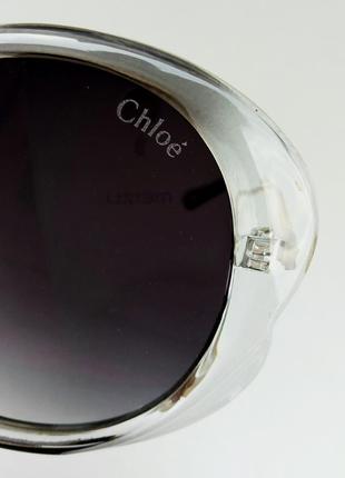 Chloe очки женские солнцезащитные круглые в серой прозрачной оправе7 фото