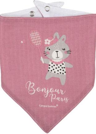 Слюнявчик canpol babies bonjour paris 2 шт розовый (26/900_pin)2 фото