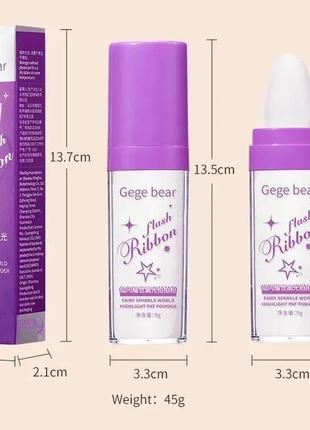 Хайлайтер-спаркл для обличчя та тіла gege bear №1, 45 г3 фото