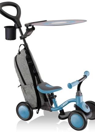 Трехколесный велосипед–трансформер globber learning bike 3 в 1 deluxe ash blue