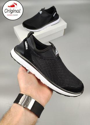 Женские слипоны adidas black white