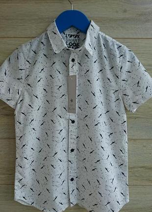 Рубашка в акулах f&f тениска 8-9л