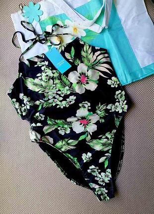 Сдельный купальник большого размера unique21 в цветочный принт