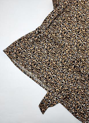 Блуза жіноча в леопардовий тваринний принт з поясом від бренду next petite m l3 фото