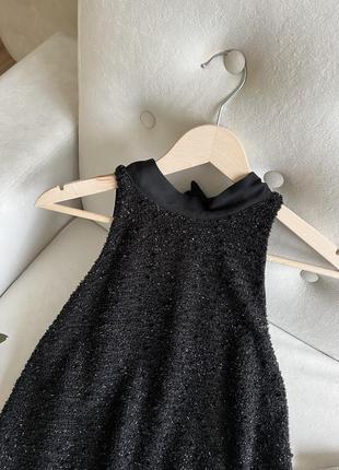 Черный шифоновый топ-блузка с блестками mango2 фото
