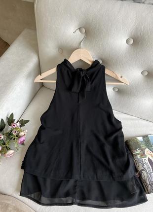 Черный шифоновый топ-блузка с блестками mango6 фото