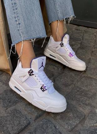 Кросівки кроси джордан jordan 4 white violet9 фото