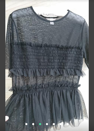 Прозрачная блуза h&m  сетка в стиле венздей