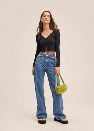 Джинси, mango cutout, широкі джинси кльош, wide leg джинси длинные широкие клеш, джинсы высокие