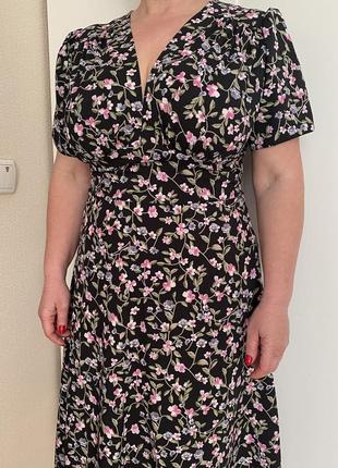 Сукня плаття сарафан в квітковий принт чорного кольору