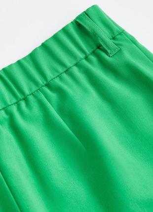 Брюки брюки брюки h&amp;m с защелками зеленые свободные широкие прямые палаццо5 фото